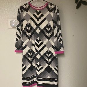 Eliza J dress, size 2, midi length, sleeves, excellent condition.